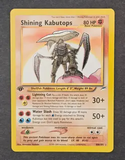 2002 Pokemon Neo Destiny 1st Edition Shining Kabutops Secret Rare 108/105 LP+NM- - Image 1
