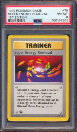 1999 POKEMON GAME SUPER ENERGY REMOVAL #79 1ST EDITION PSA 8! - Image 1