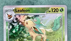 Pokemon Prismatic Evolutions Leafeon Master Ball #005/131 Holo Pack Fresh - Image 3