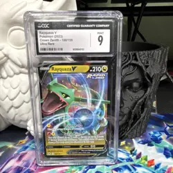Pokemon Rayquaza V Crown Zenith 100/159 Ultra Rare Holo CGC 9 2023 - Image 1
