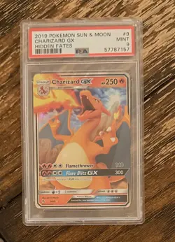 Pokemon PSA 9 Mint 2019 Charizard GX Hidden Fates Sun & Moon Holo 9/68 - Image 1