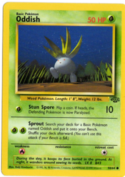 Oddish 58/64 Jungle Set Pokemon Card - Image 1
