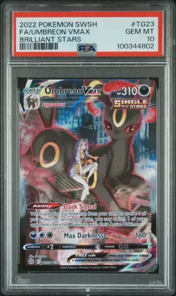 PSA 10 GEM MINT Umbreon VMAX TG23/TG30 Brilliant Stars Pokemon Card - Image 1