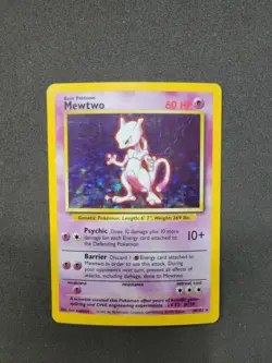 LP- Base Mewtwo Holo Card 10/102 Pokemon TCG - Image 2