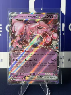 Team Rocket’s Mewtwo ex SVP 205 Promo Holo Pokemon Card NM - Image 1