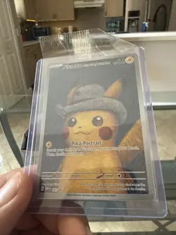Pokemon Pikachu with Grey Felt Hat SVP 085 Van Gogh Promo Card - Sealed - Image 1
