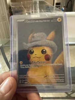 Pokemon Pikachu with Grey Felt Hat SVP 085 Van Gogh Promo Card - Sealed - Image 2