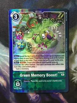 Digimon Promotion Cards #P-038 SR Green Memory Boost! - Image 1