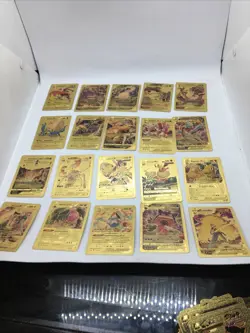 Pokemon Fan Art Gold Card Lot, Poncho Pikachu, Charizard, Etc, 55 Cards - Image 1