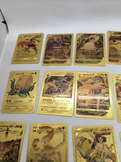 Pokemon Fan Art Gold Card Lot, Poncho Pikachu, Charizard, Etc, 55 Cards - Image 2