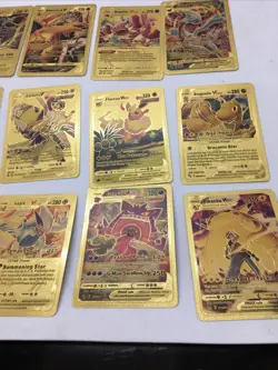 Pokemon Fan Art Gold Card Lot, Poncho Pikachu, Charizard, Etc, 55 Cards - Image 4