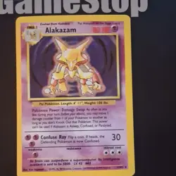Pokemon Alakazam Base Set 1/102 Holo Rare English Trading Card 80 HP - Image 1