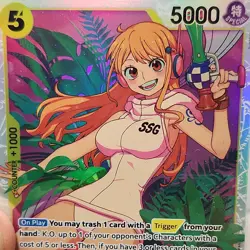 Nami SR OP08-106 Two Legends English NM/M One Piece Card Game – Stunning Full Ar - Image 2
