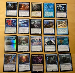 Magic The Gathering Lot Of 20 Blue Cards Including Rares and Mythics NM - Image 1