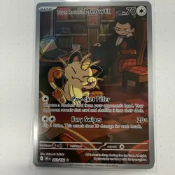 Pokemon Team Rocket’s Meowth Illustration Rare Destined Rivals 203/182 - Image 1