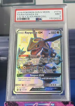 2018 Pokemon Sun & Moon Premium Collection #177a FA/ Rayquaza GX PSA 9 MINT - Image 1