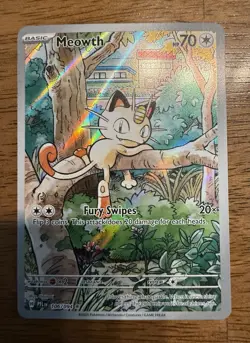 Pokemon Meowth 106/094 Phantasmal Flames Illustration Rare Full Art Holo 70 HP - Image 1