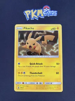 Pokemon TCG Pikachu SM227 Black Star Promo Holo MP. - Image 1