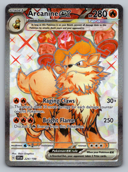 Arcanine ex Pokemon Scarlet & Violet Base Set 224/198 Full Art Ultra Rare NM - Image 1