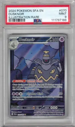 2024 POKEMON SHROUDED FABLE #070 DUSKNOIR ILLUSTRATION RARE PSA 9 - Image 1