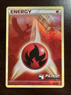 Fire Energy 89/95 Crosshatch Holo Pokemon Call Of Legends Play! Promo NM #1 - Image 1