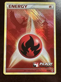 Fire Energy 89/95 Crosshatch Holo Pokemon Call Of Legends Play! Promo NM #2 - Image 1