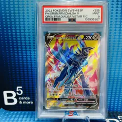 2022 POKEMON SWSH BLACK STAR PROMO #255 FULL ART/ORIGIN FORME DIALGA V PSA 9 - Image 1