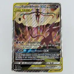Pokemon Espeon & Deoxys GX Tag Team Jumbo Black Star Promo Card SM240 Holo NM - Image 1