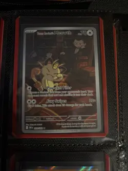 Pokemon TCG Team Rockets Meowth Card 203/182 Destined Rivals - Image 1