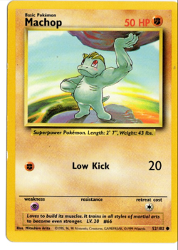 Machop 52/102 Base Set Pokemon Card - Image 1