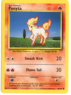 Ponyta 60/102 Base Set Pokemon Card - Image 1