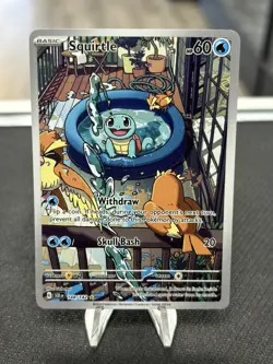 Pokemon TCG Squirtle Stellar Crown Illustration Card 148/142 - Image 1