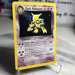 Dark Alakazam 1/82 Holo Rare Team Rocket Pokemon Card Moderate Play MP - Image 2