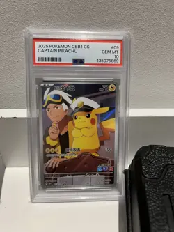 CAPTAIN PIKACHU Pokemon Card CBB1C 0709/09 Chinese Gem Pack Full Art PSA 10 UK - Image 1