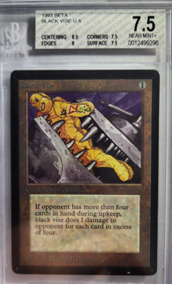 MTG - Beta - 1993 - Black Vise - #234 - Beckett Graded 7.5 - Image 1