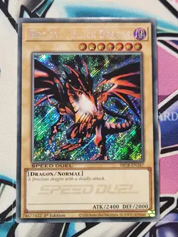Red-Eyes Black Dragon SBCB-EN167 Secret Rare 1st Ed Speed Duel YUGIOH Text Fade - Image 1