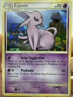Pokemon TCG Espeon 2/90 Cracked Ice Holo Card MP Condition - Image 1