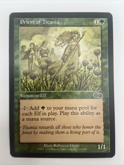 MTG Priest of Titania Urza's Saga 270/335 Regular Common-LP - Image 1