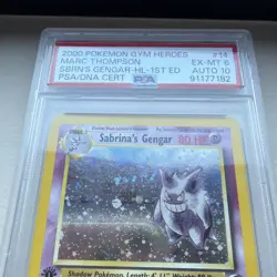 2000 Vtg Pokemon Sabrina's Gengar 1st Edition #14 - PSA/DNA CERT AUTO 10 - POP 1 - Image 5