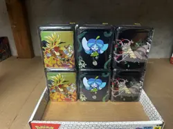 Pokemon stacking tin lot of 6 with display - 18 booster packs - factory sealed - Image 2