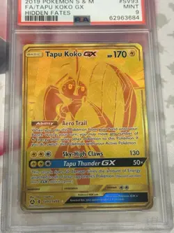 2019 Pokemon Sun & Moon Hidden Fates SV93 Full Art Tapu Koko GX PSA 9 - Image 3