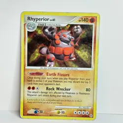 Rhyperior LV.61 12/130 Diamond & Pearl Holo Rare Pokemon TCG MP - Image 1