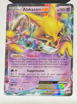 POKEMON TCG ALAKAZAM EX 25/124 FADES COLLIDE HOLO MINT FROM PACKET TO SLEEVE - Image 1