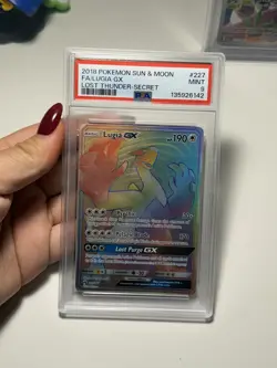 2018 POKEMON SUN & MOON LOST THUNDER SECRET #227 FULL ART/LUGIA GX PSA 9 - Image 1