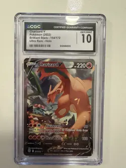 Pokemon Charizard V Alt Art Full Art Brilliant Stars #154 CGC 10 Gem Mint - Image 1