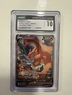 Pokemon Charizard V Alt Art Full Art Brilliant Stars #154 CGC 10 Gem Mint - Image 2