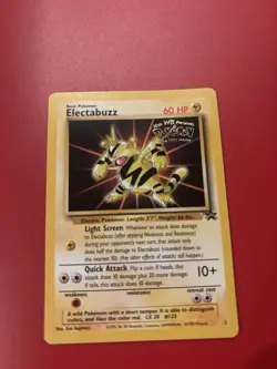 1999 Pokemon TCG Electabuzz #2 WB Movie Black Star Promo Stamp WOTC (Has Crease) - Image 1