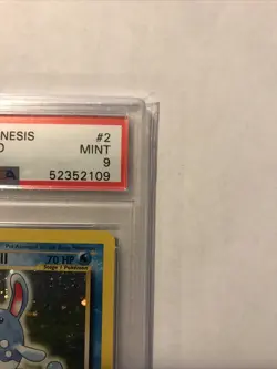 2000 Pokemon Neo Genesis Unlimited Azumarill HOLO #2 PSA 9 Fresh Grade Low POP - Image 3