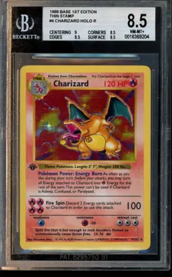 1999 POKEMON BASE SET 1ST EDITION #4/102 CHARIZARD HOLO RARE NM-MT+ BGS 8.5 - Image 1
