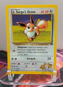 Lt. Surge's Eevee 51/132 Gym Challenge Regular Pokemon Vintage NEAR MINT - Image 1
